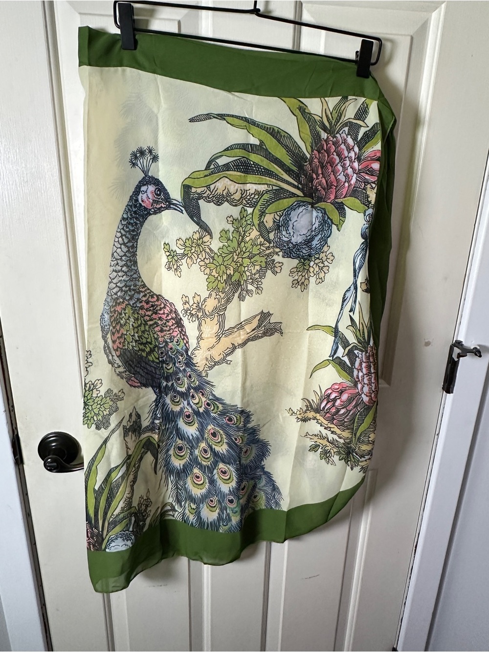 Peacock Print Decorative Bathing suit wrap skirt Size XL